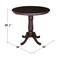 International Concepts Round 36 in Round Top Pedestal Table, 34.9 inH, Rich Mocha, 36 W, 36 L, 35.1 in H, Wood, Rich Mocha K15-36RT-6B - alternate 2
